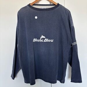Blanc Bleu Patrick Khayat Boutiques Dolphin Logo Long Sleeve Shirt Navy Blue L